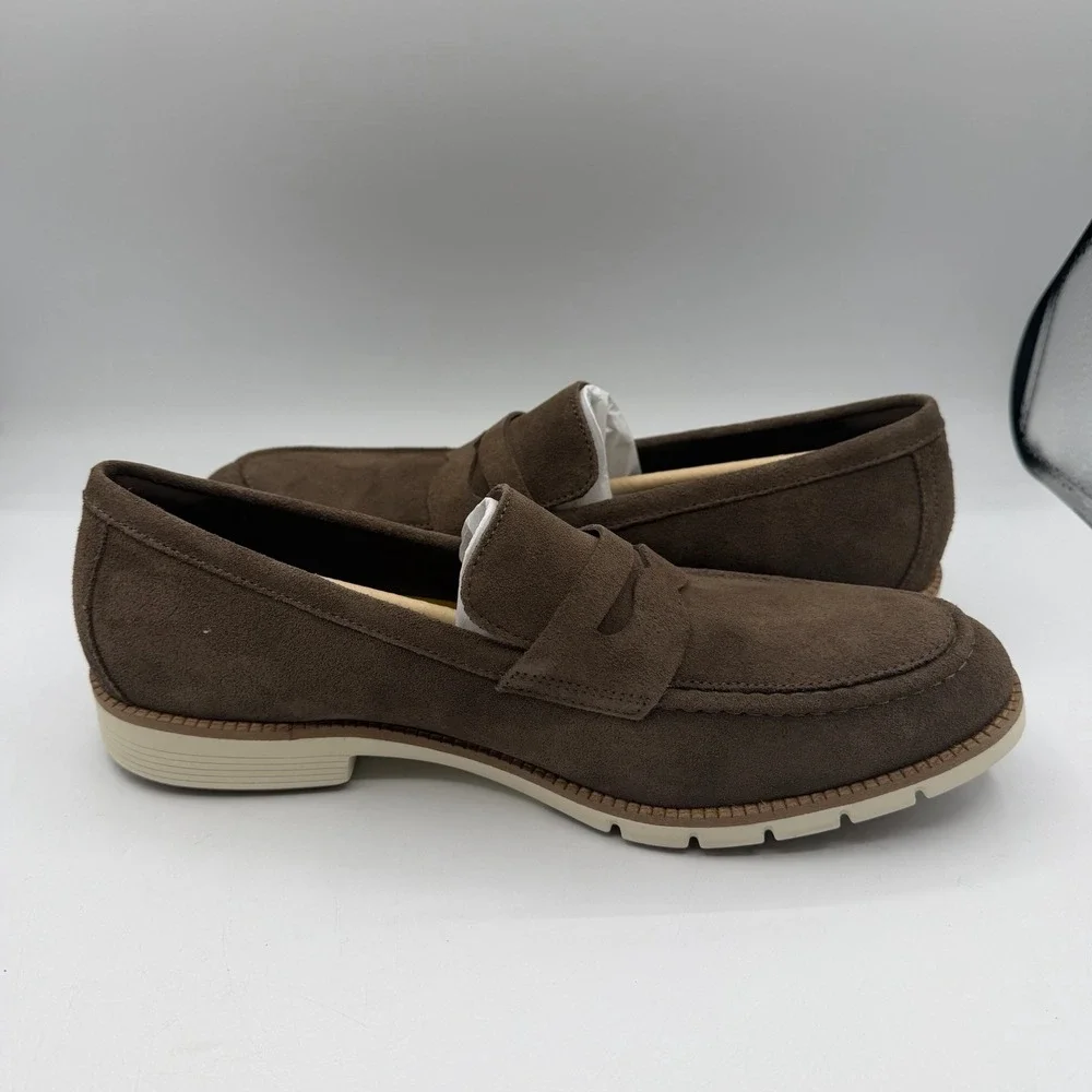 Cole Haan Flexgrand+ Penny Loafers Mens 10 M‎ Truffle Brown Suede Slip On Shoes - Picture 7 of 10